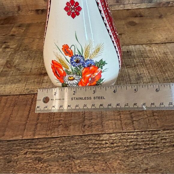 Vintage Ukranian Arts By Stefania Eastern European Motiff Decorated Vase 10”x5” - Picture 13 of 13